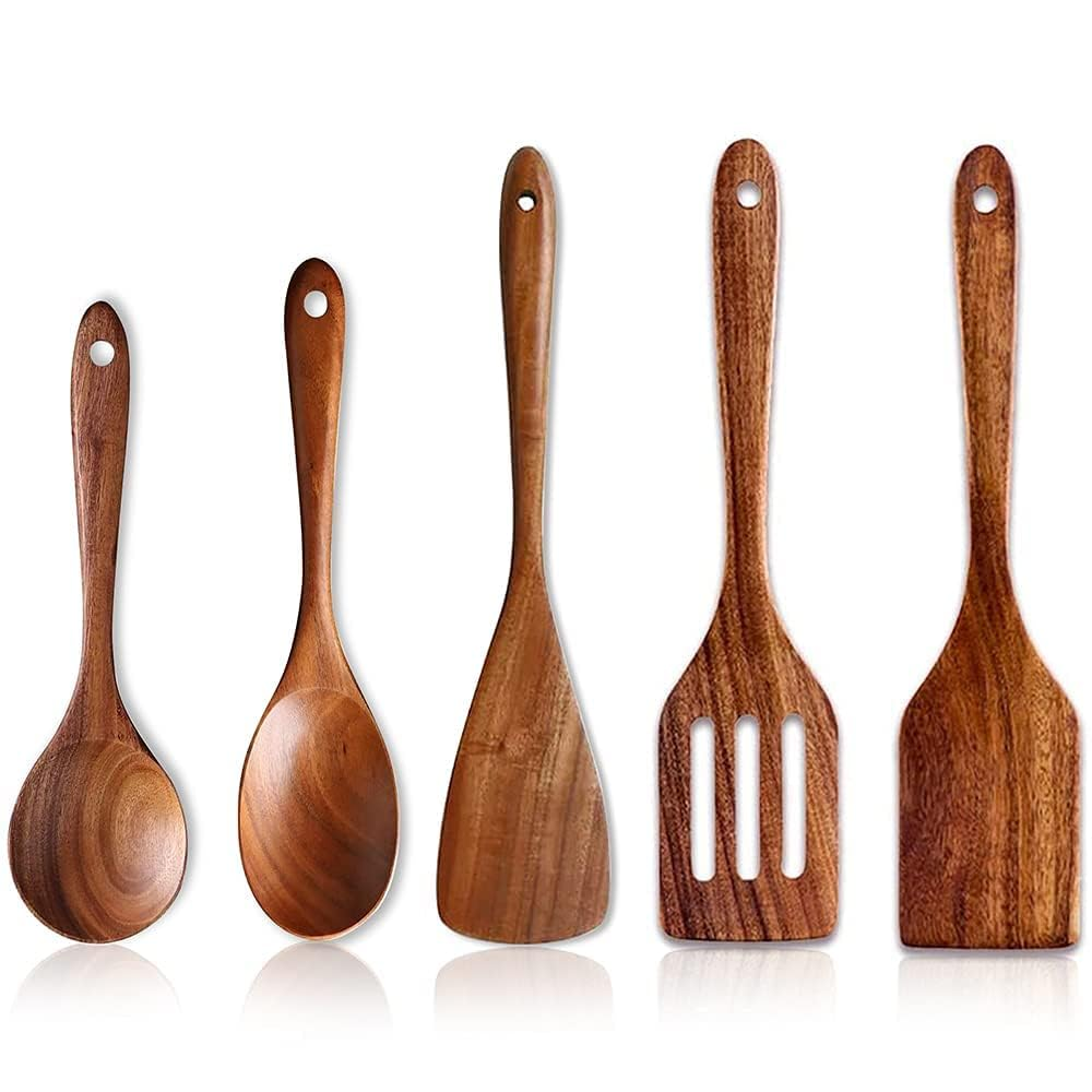 Wooden Kitchen Utensils Set (Pack Of 5) Size 12X0.2 Inch